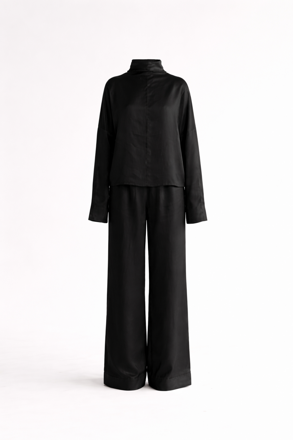 Silk/Linen Clothing Set - Black