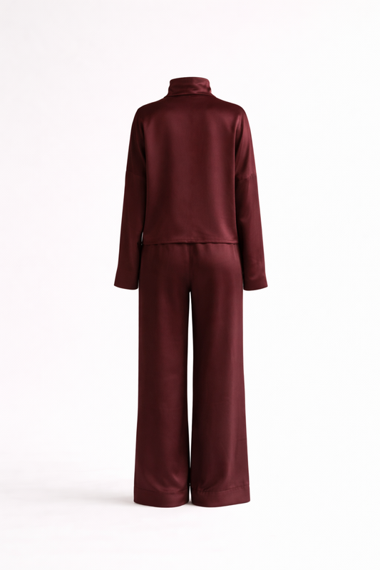 Silk/Cotton Clothing Set - Burgundy