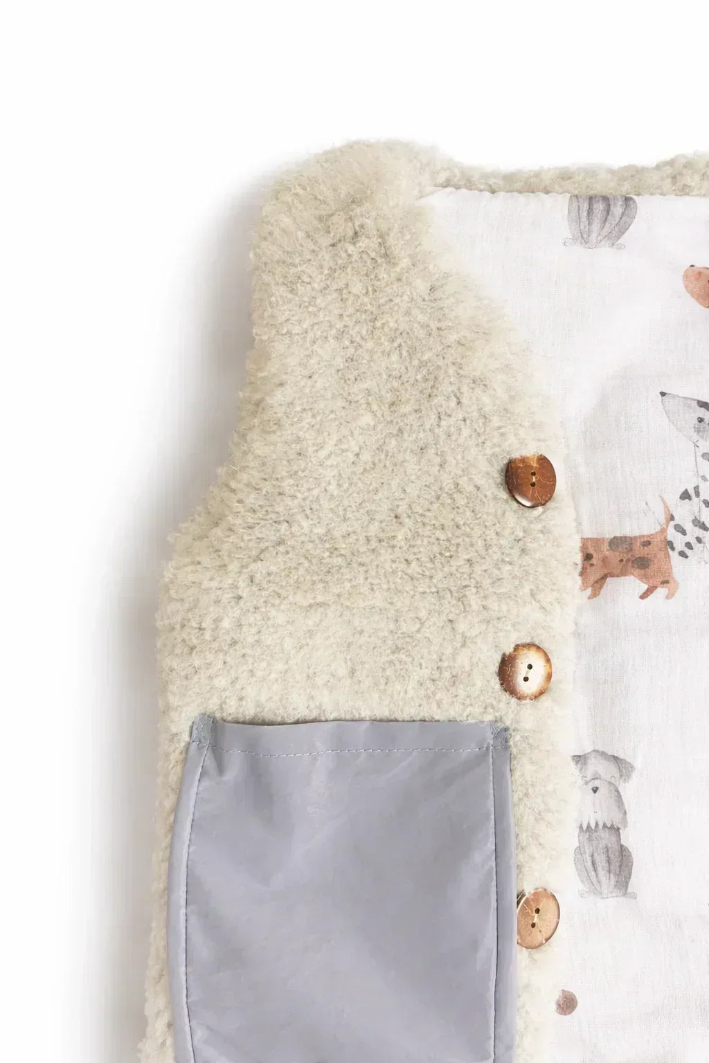 Baby/Kid Virgin Wool Vest - White/Red - MellowConceptStore