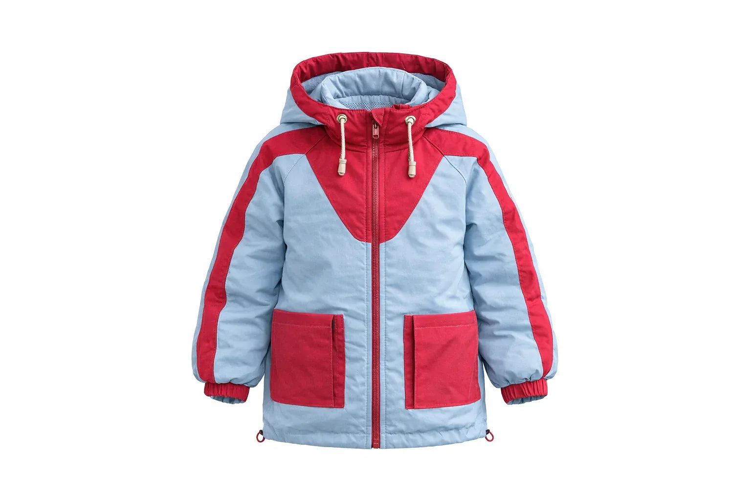 Kid's Wool Puff Jacket - Blue - Natural, Non-Toxic & Insulated with 100% Wool - MellowConceptStore