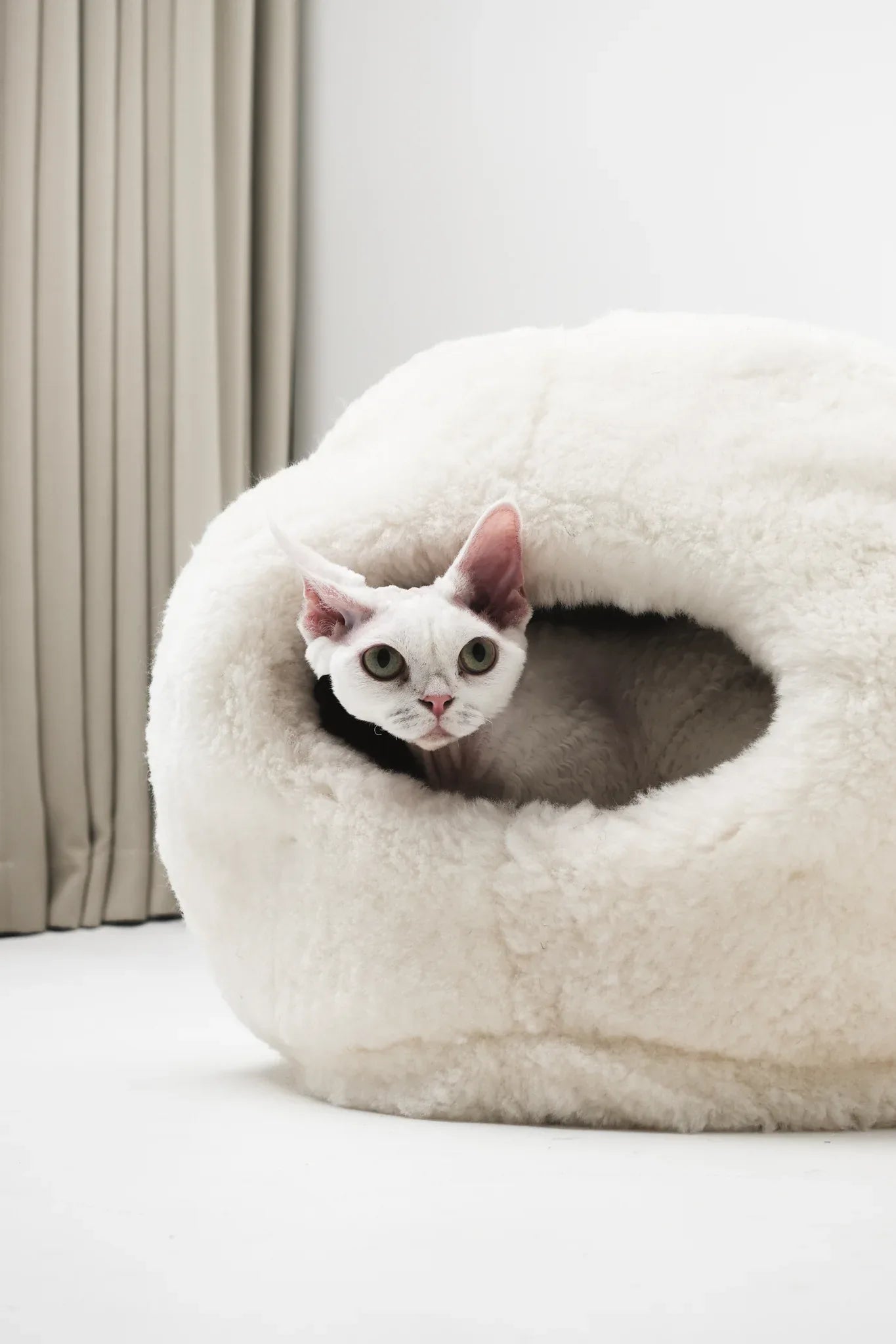 Nest Natural Sheepskin Pet Bed - White - MellowConceptStore
