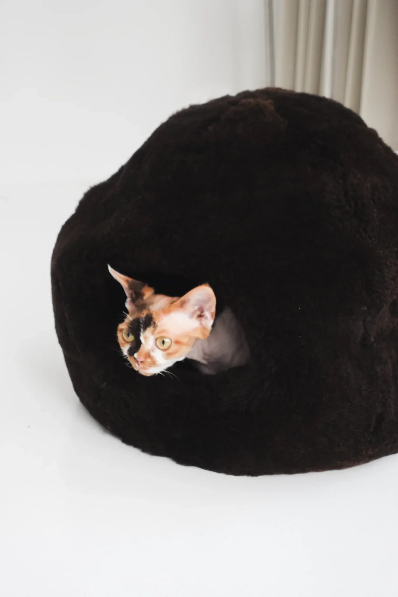 Nest Natural Sheepskin Pet Bed - Brown - MellowConceptStore