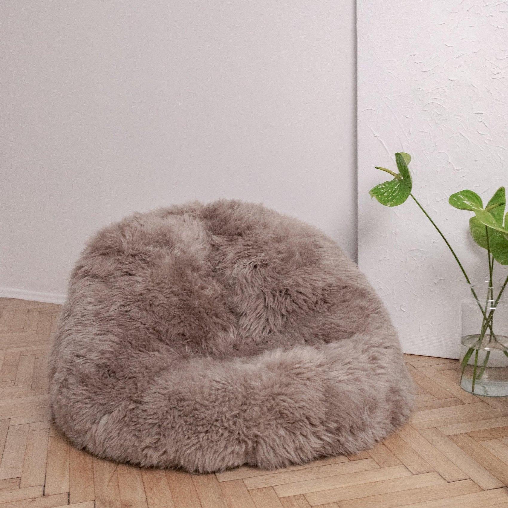 Natural Sheepskin Beanbag - Greige - MellowConceptStore