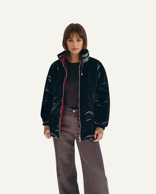 Women's Wool Puff Jacket - Black