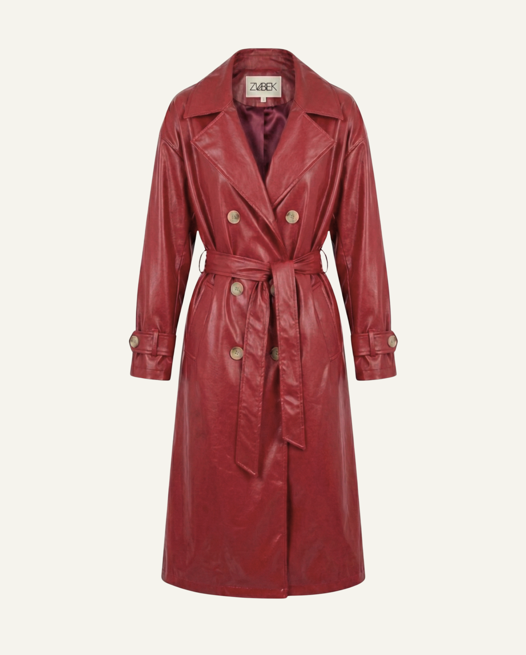 Trench Coat - Burgundy Red