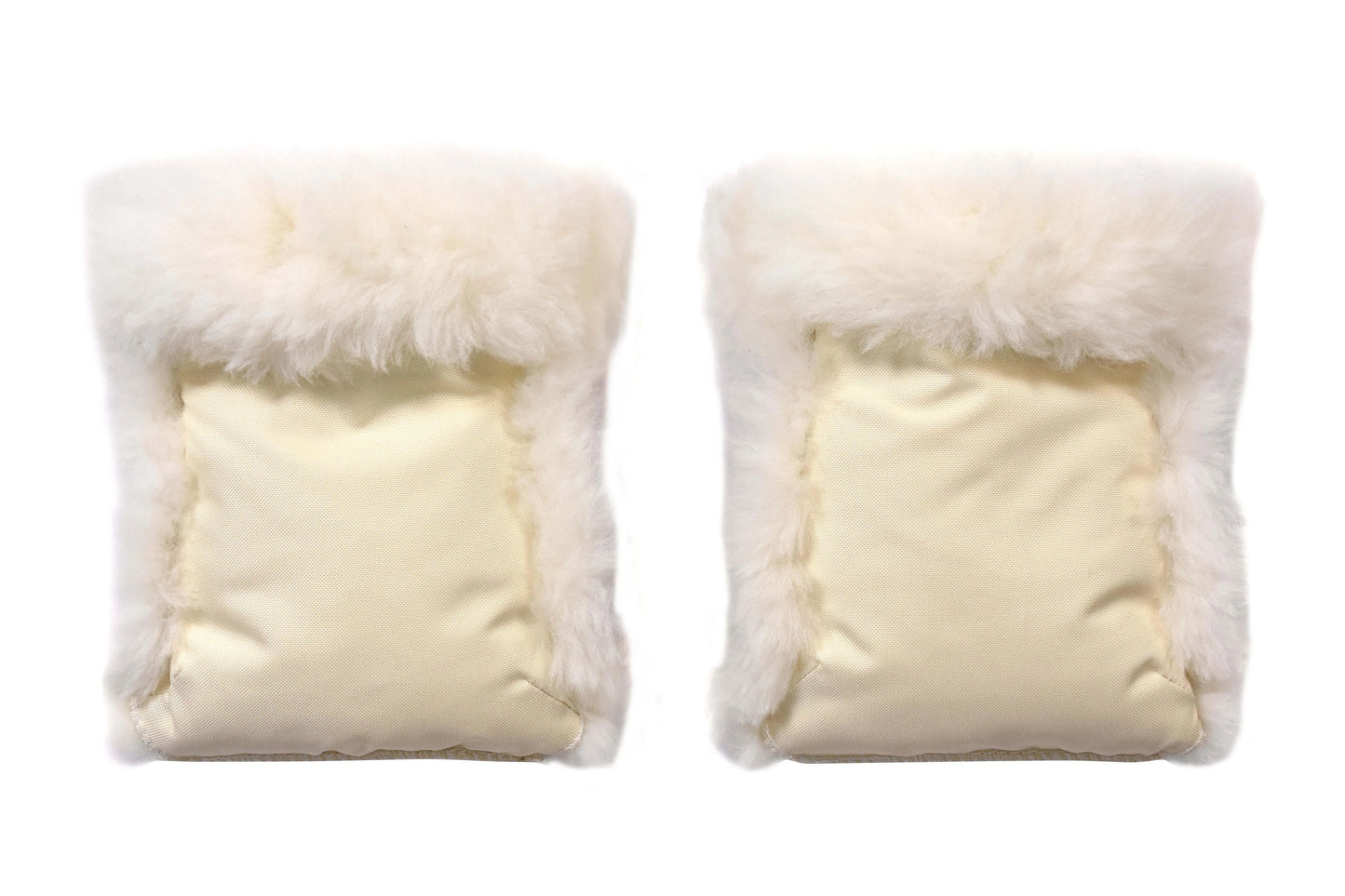 Waterproof Natural Sheepskin Stroller Hand Muffs - White - MellowConceptStore