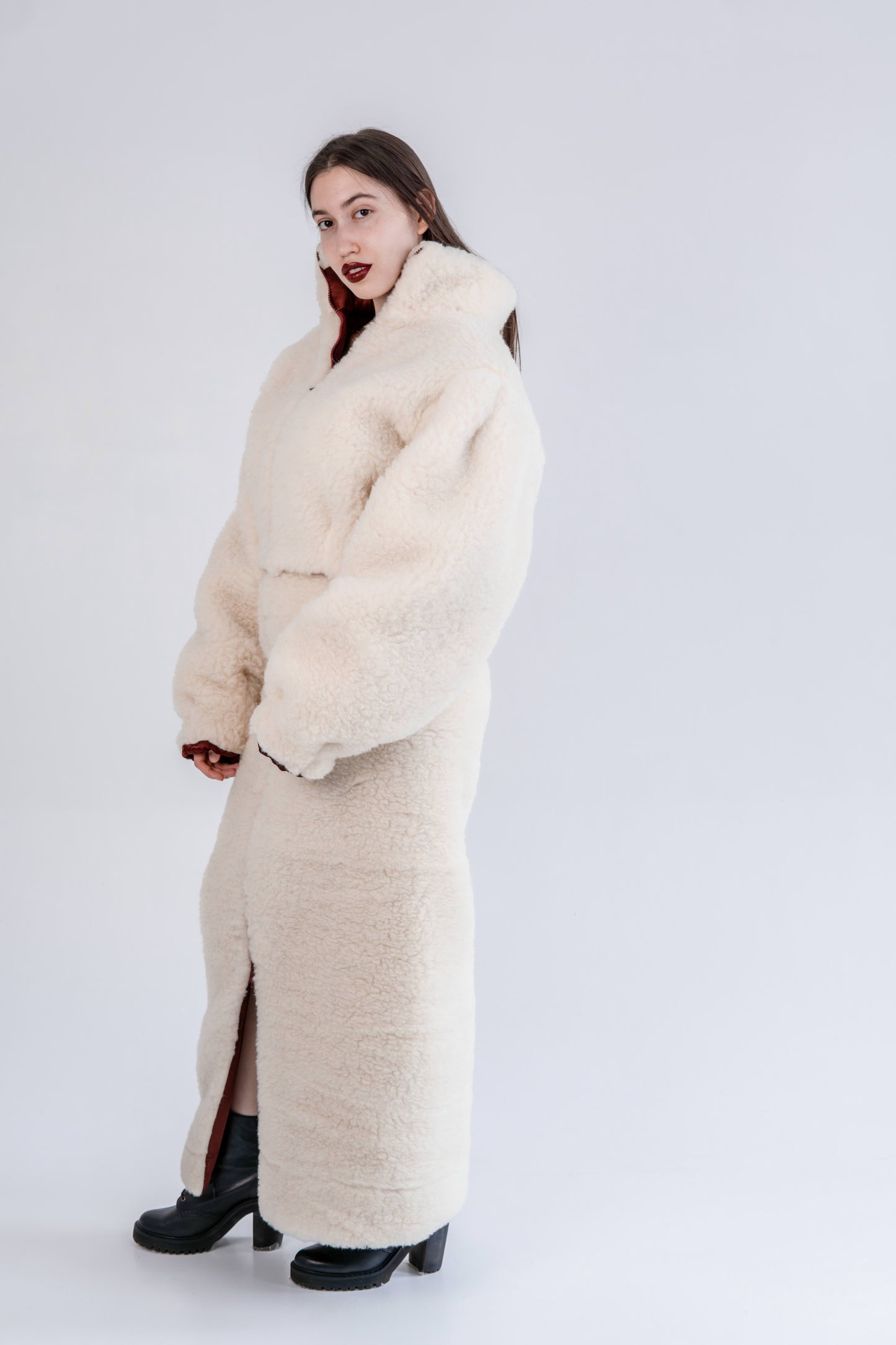 Woolen Women's Long White Skirt