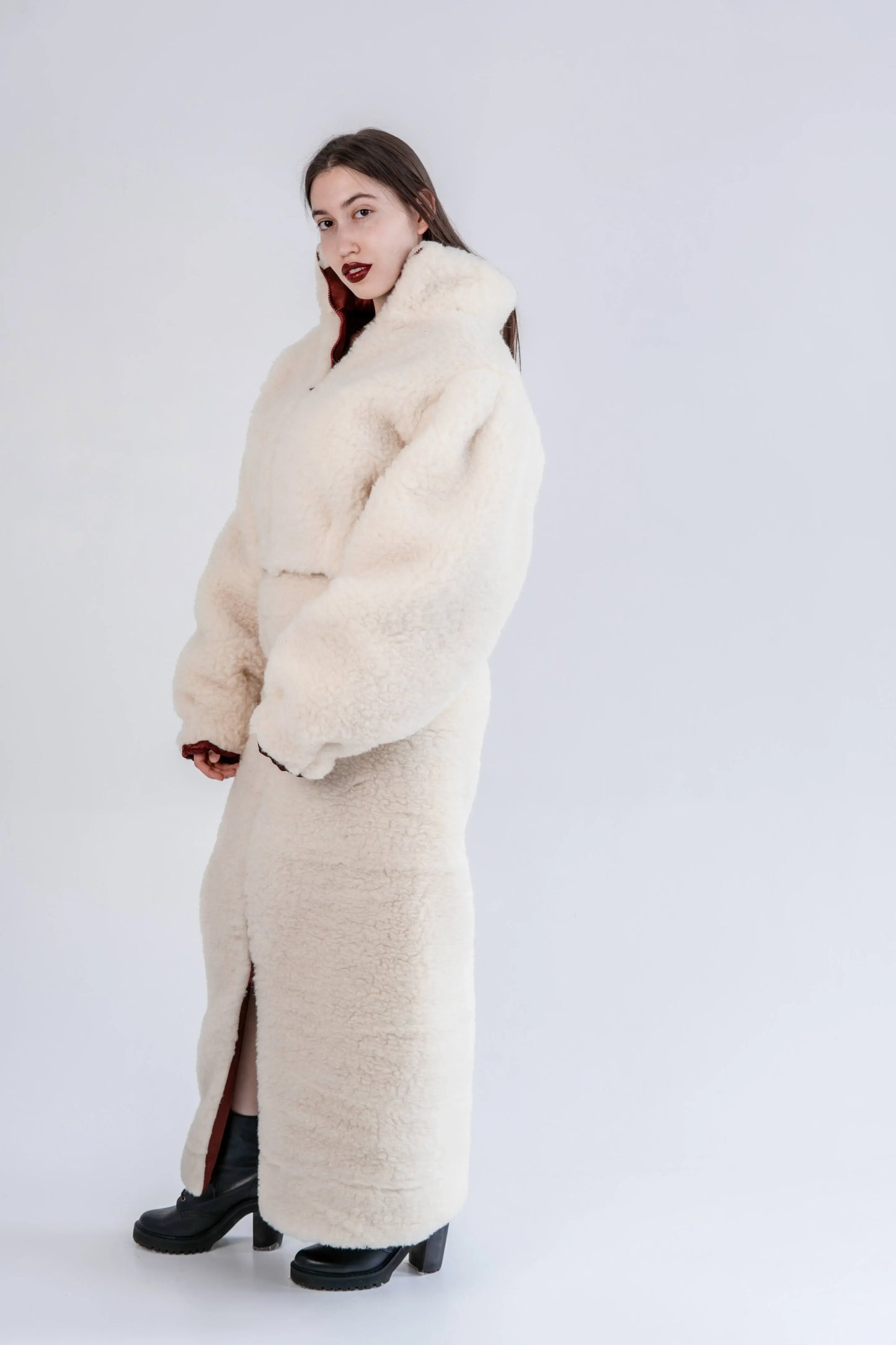 Woolen Women's Long Skirt - White - MellowConceptStore