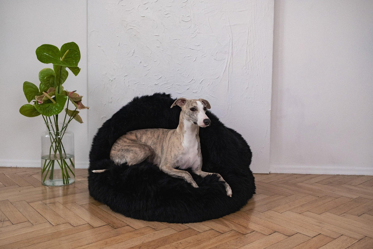 Natural Sheepskin Pet Cave - Black - MellowConceptStore