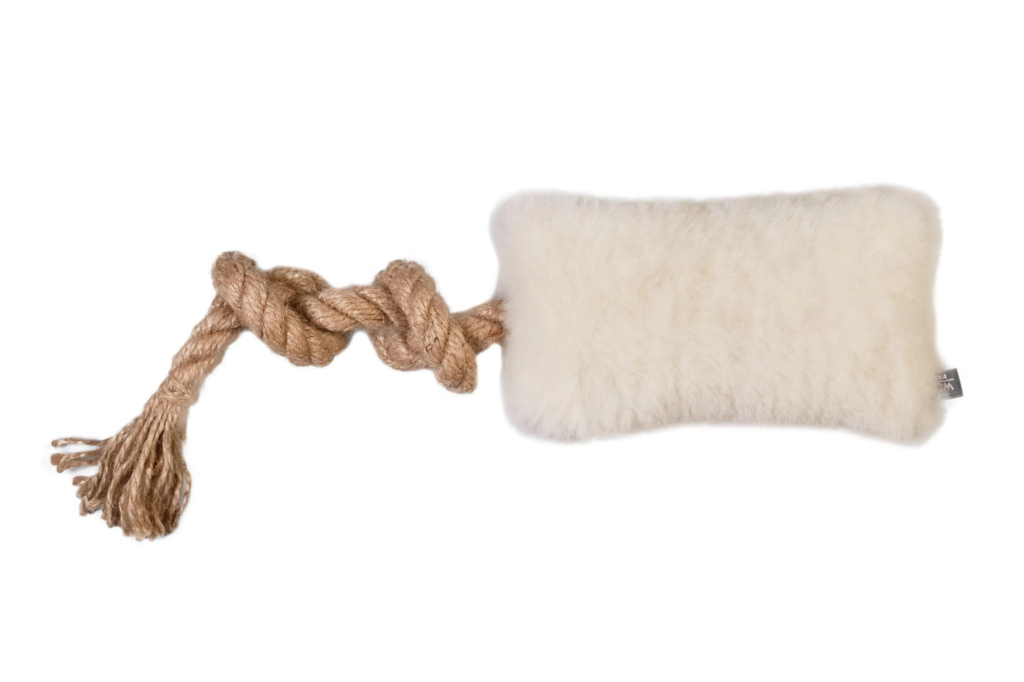 Natural Sheepskin Dog Tug Toy - White - MellowConceptStore