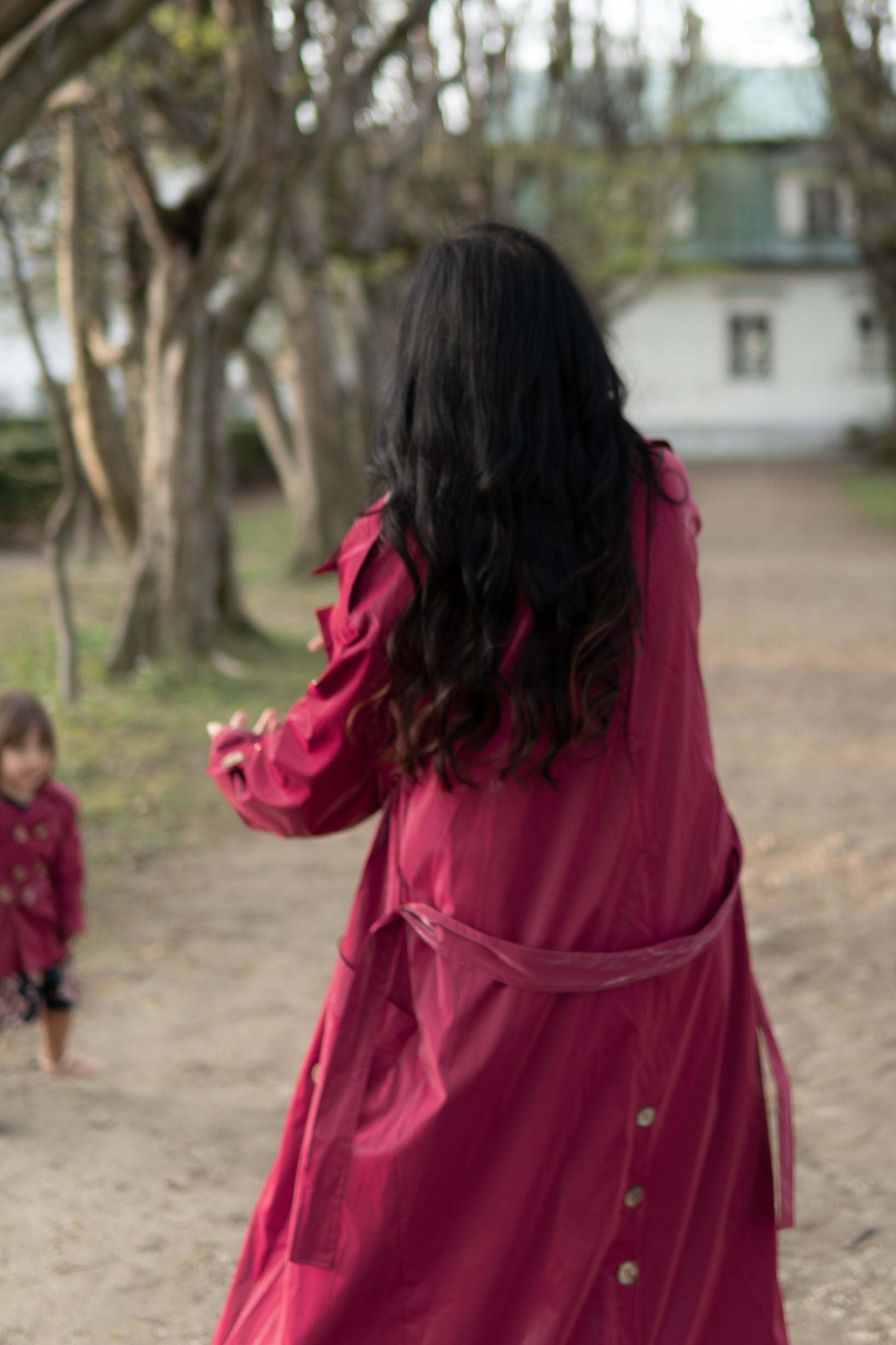 Trench Coat - Burgundy Red