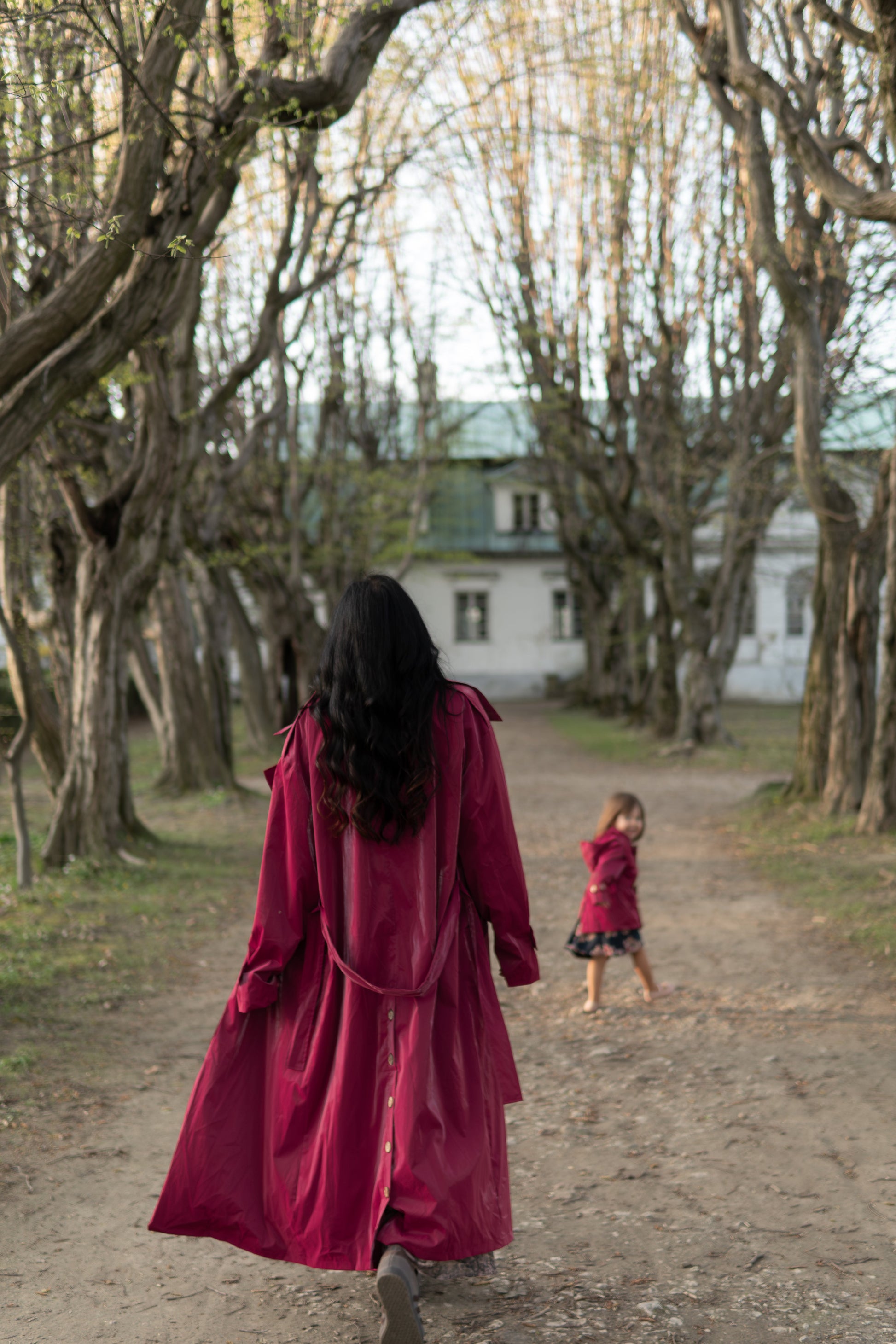 Trench Coat - Burgundy Red