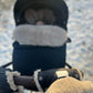 Waterproof Natural Wool Stroller Hand Muffs - Black&White - MellowConceptStore