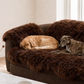Genuine Brown Sheepskin Couch Cover for Dogs — Natural Sofa Protector (Plastic-Free)