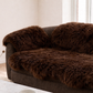 Genuine Brown Sheepskin Couch Cover for Dogs — Natural Sofa Protector (Plastic-Free)