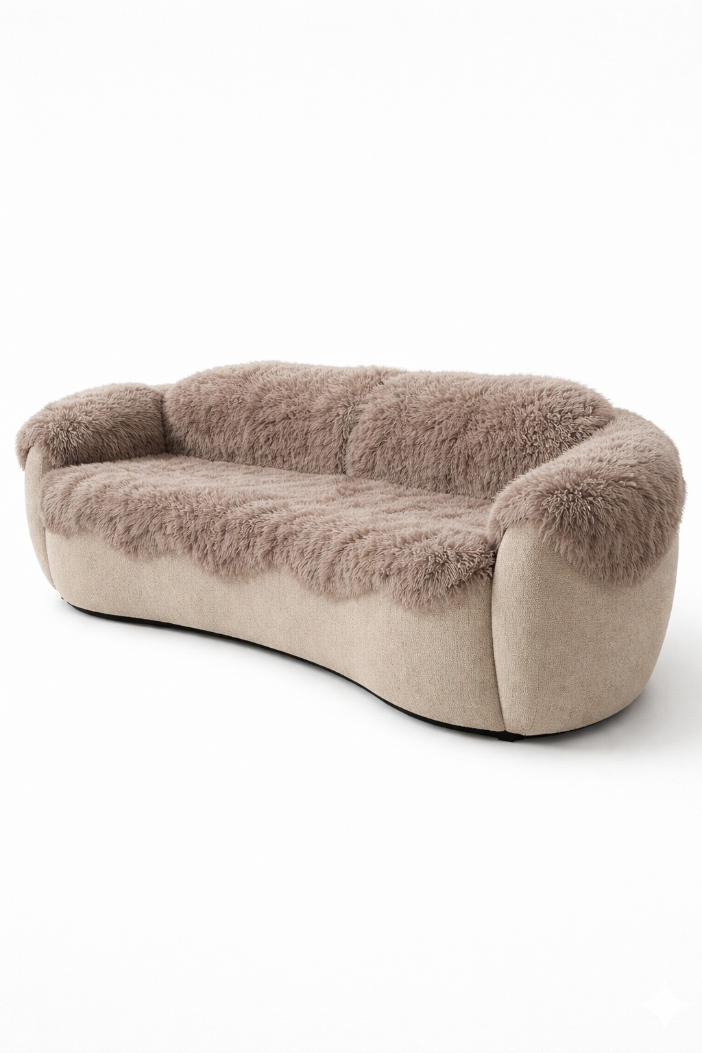 Genuine Beige Sheepskin Couch Cover for Dogs — Natural Sofa Protector (Plastic-Free)