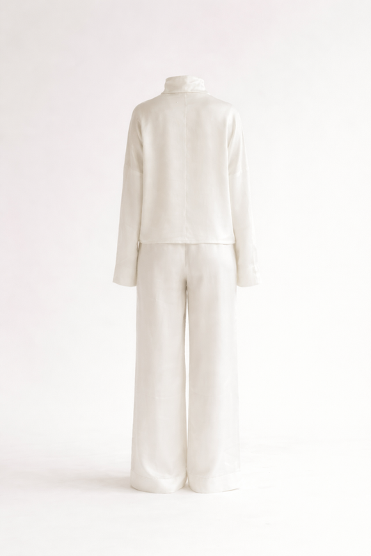 Silk/Linen Clothing Set - White