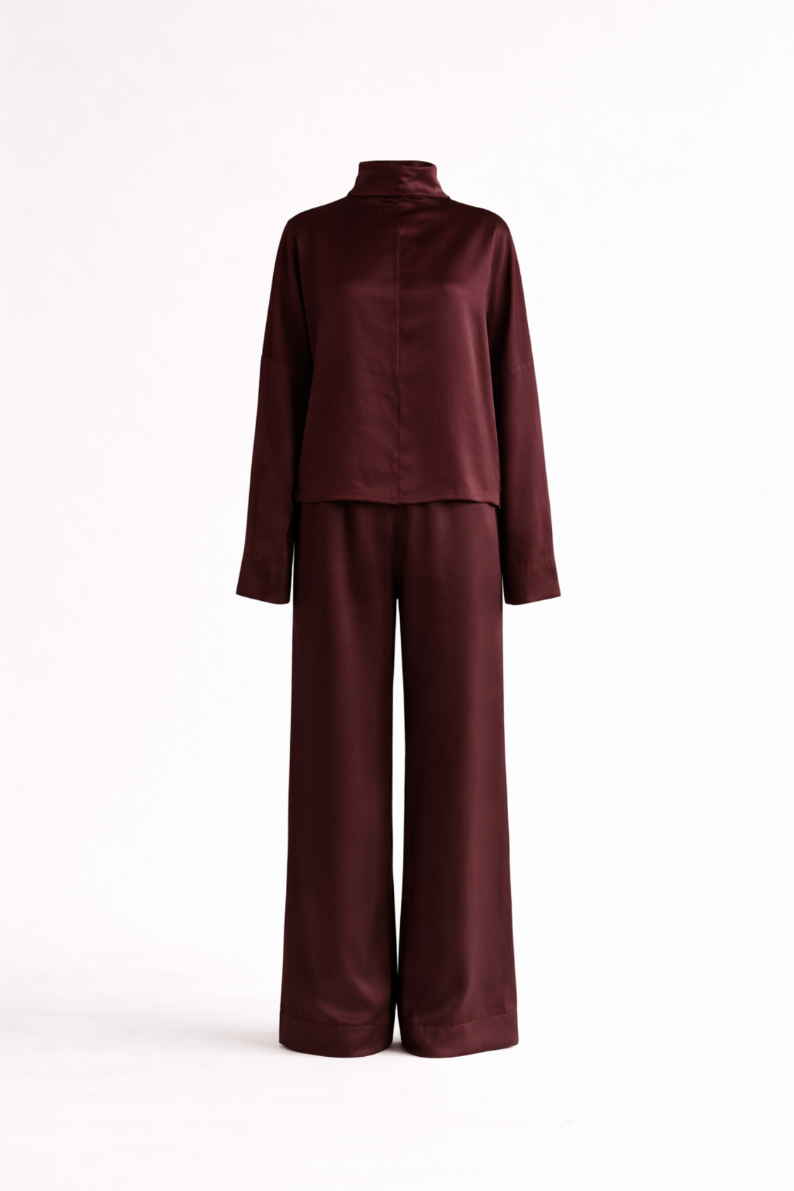 Silk/Cotton Clothing Set - Burgundy