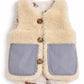 Baby/Kid Virgin Wool Vest - White/Blue - MellowConceptStore