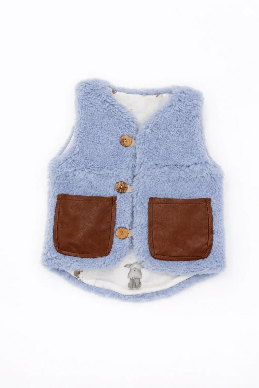 Baby/Kid Virgin Wool Vest - Blue