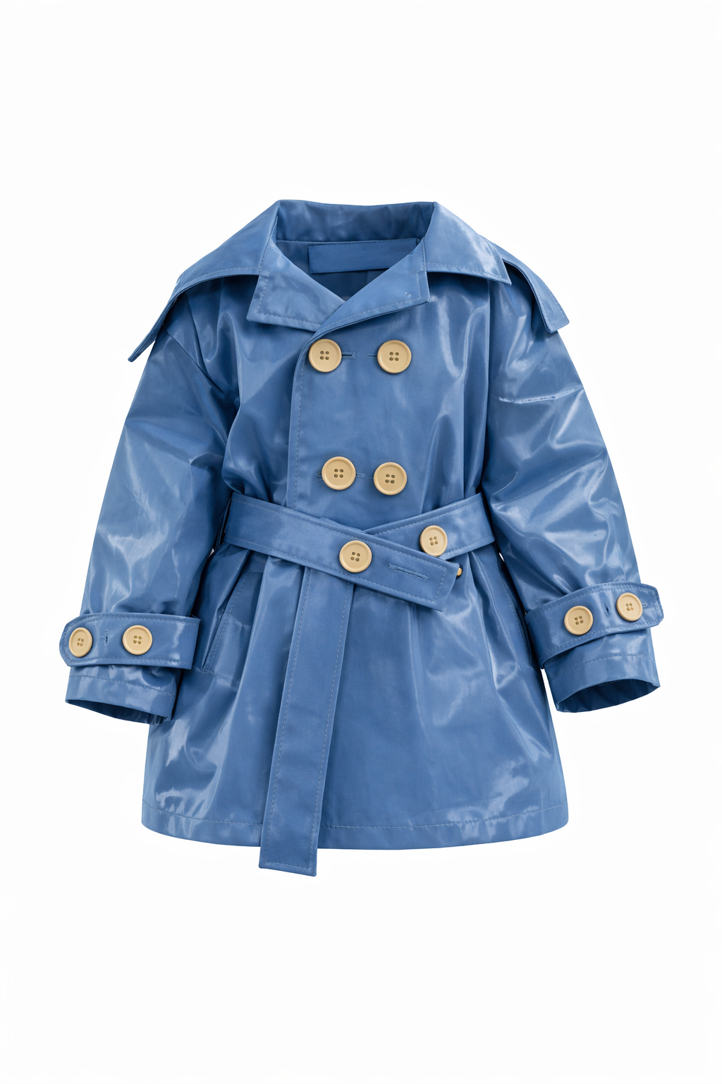 Kid's Trench Coat - Blue - Cotton
