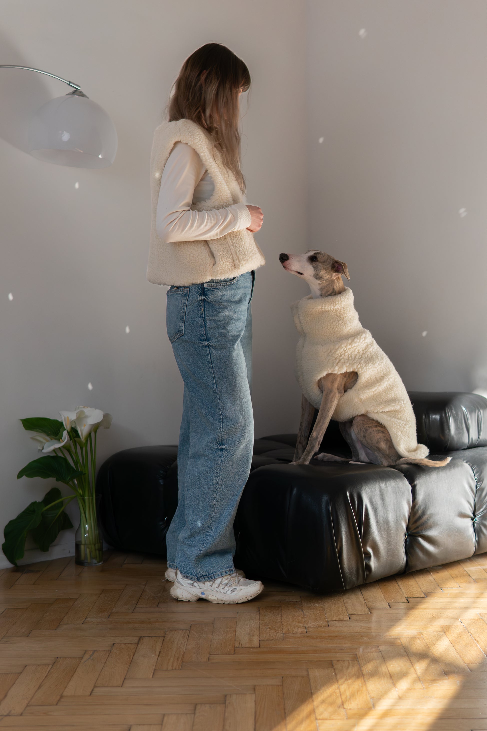 Woolen Dog Vest White