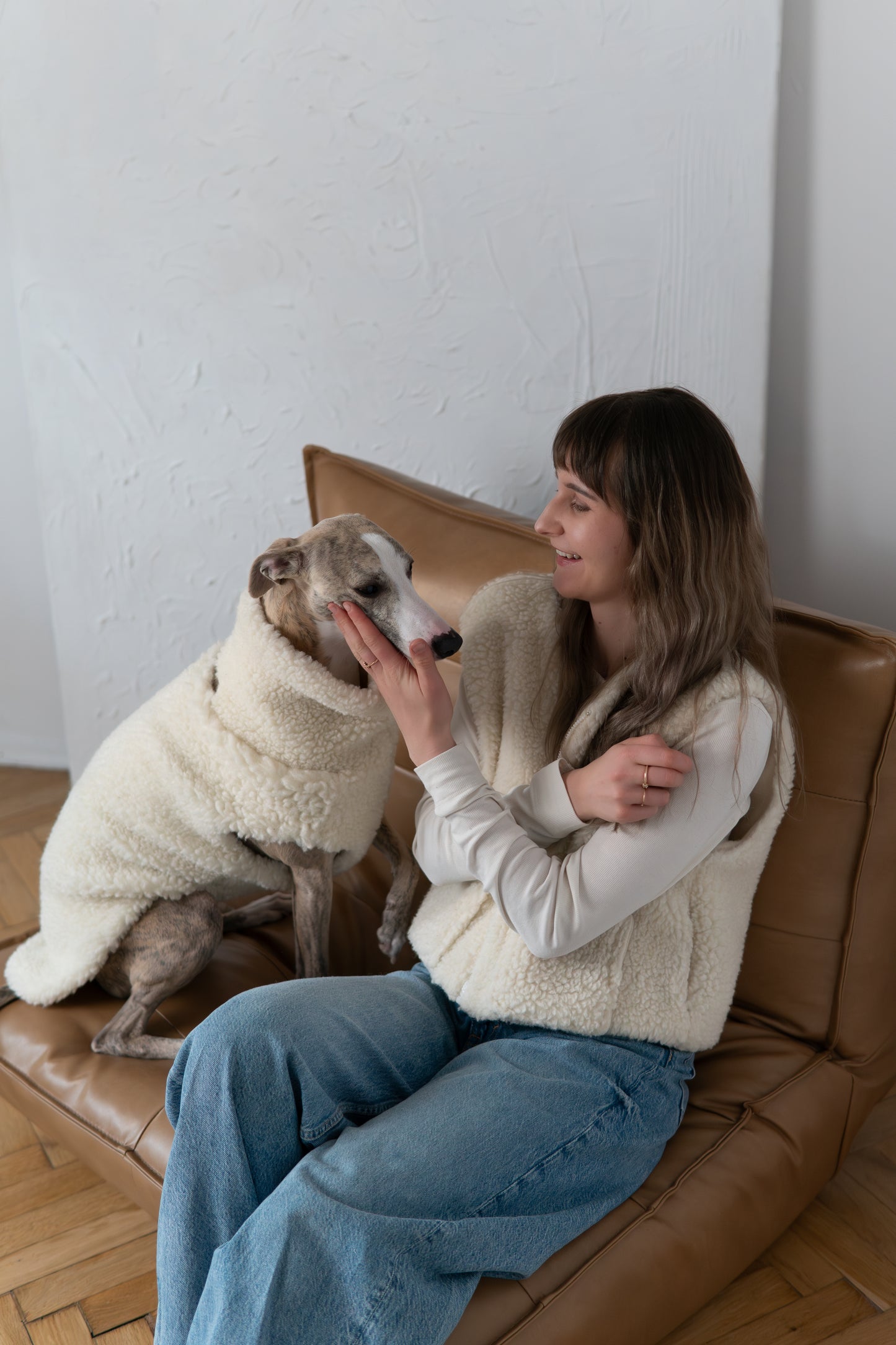 Woolen Dog Vest White