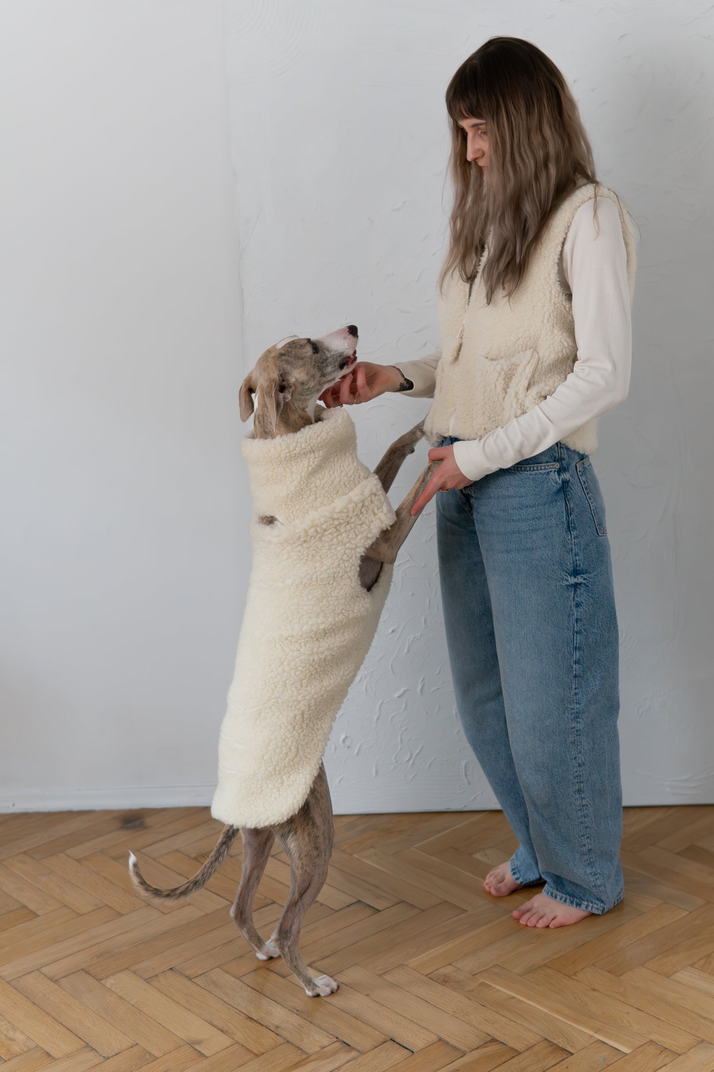 Woolen Dog Vest White