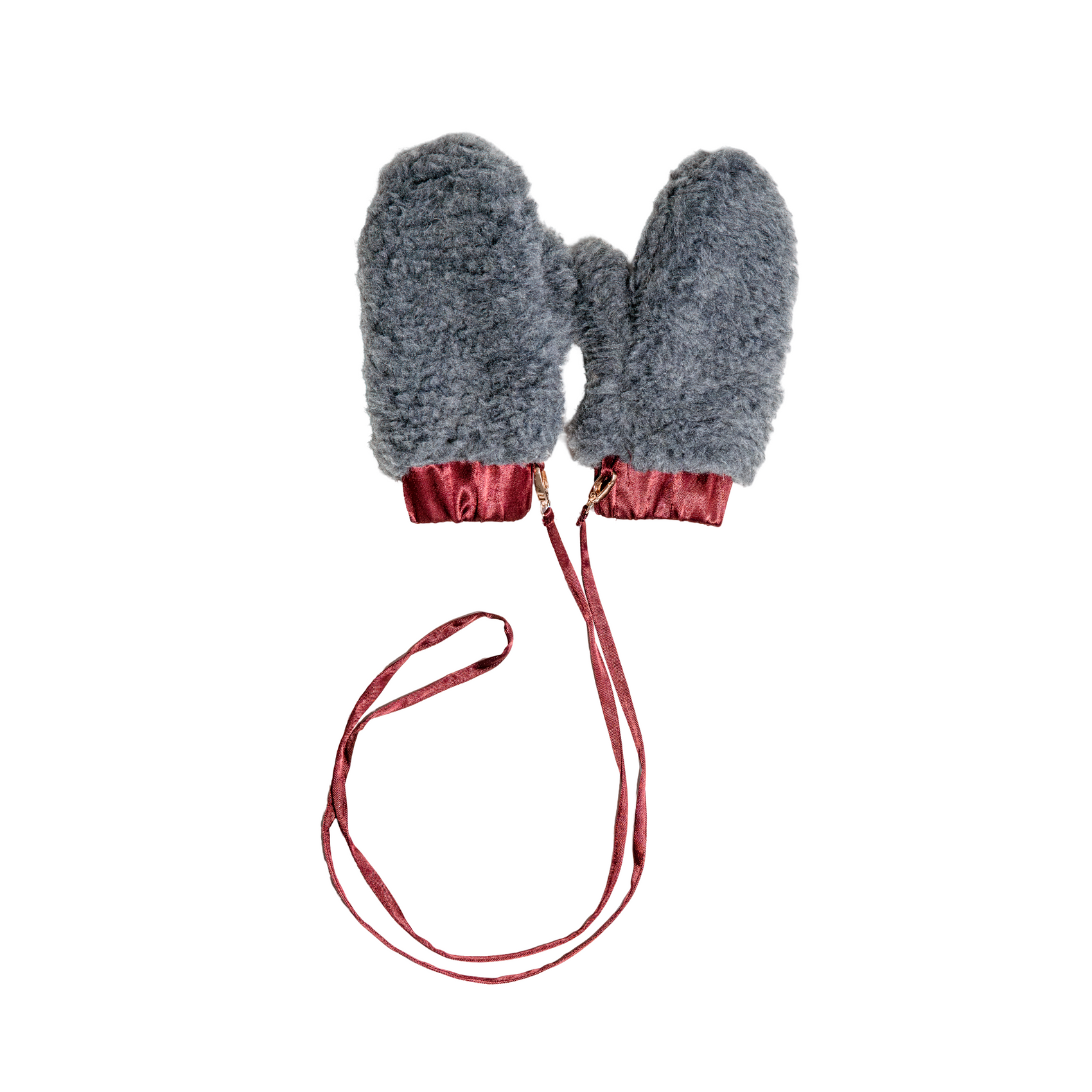 Adult Natural Wool Grey Mittens / Gloves 
