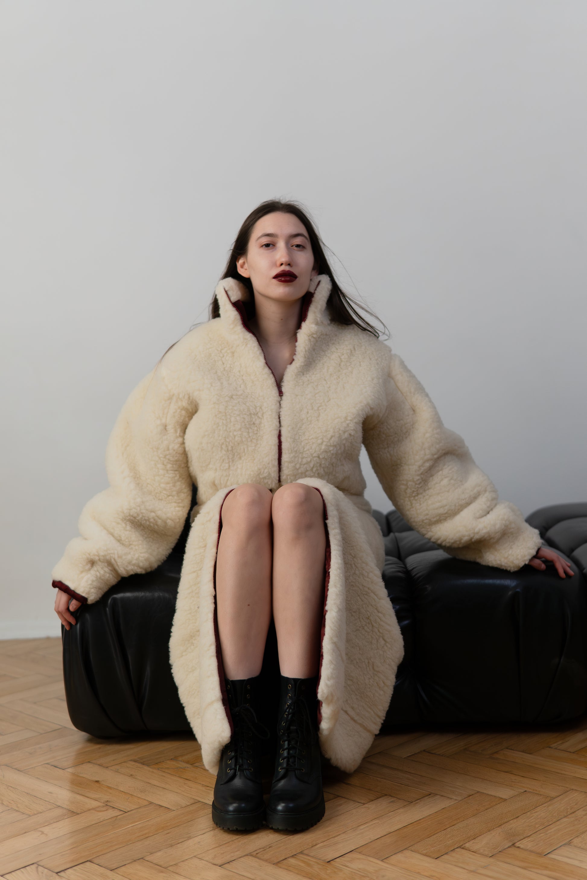 Woolen Women's Long White Skirt