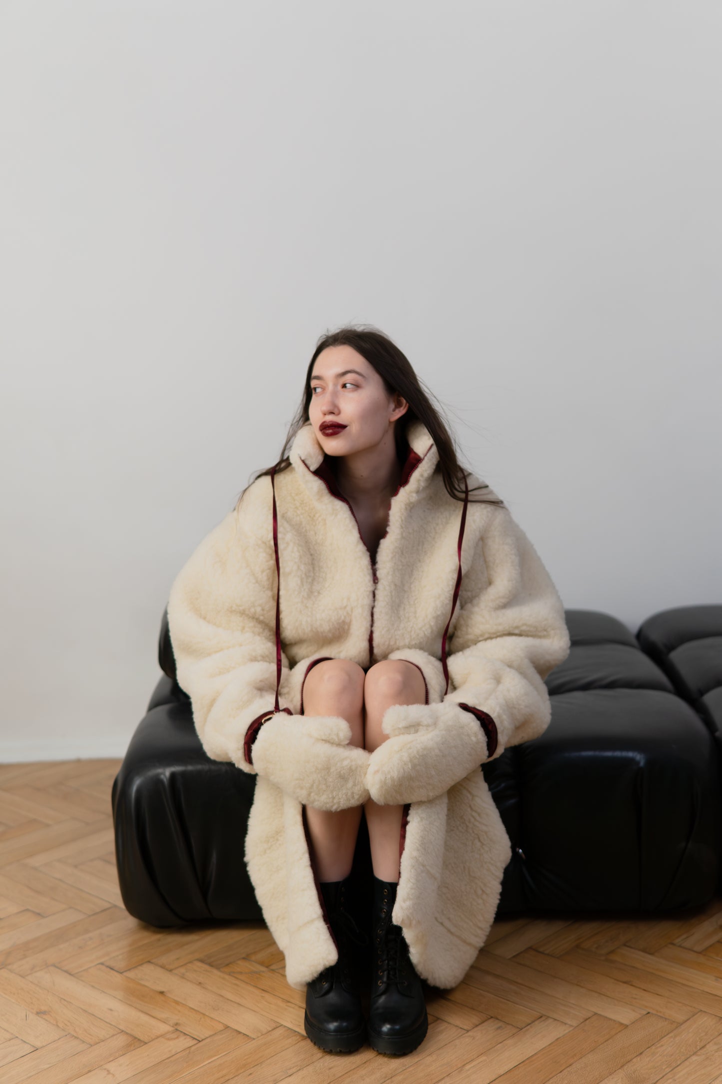 Woolen Women's Long White Skirt