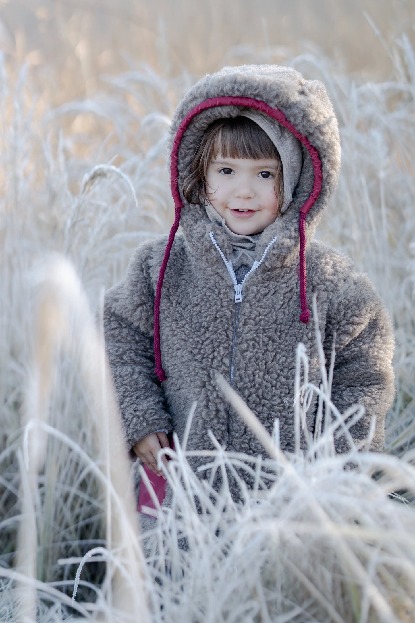 Baby/Kid Jacket in Teddy Wool - Melange Brown - MellowConceptStore