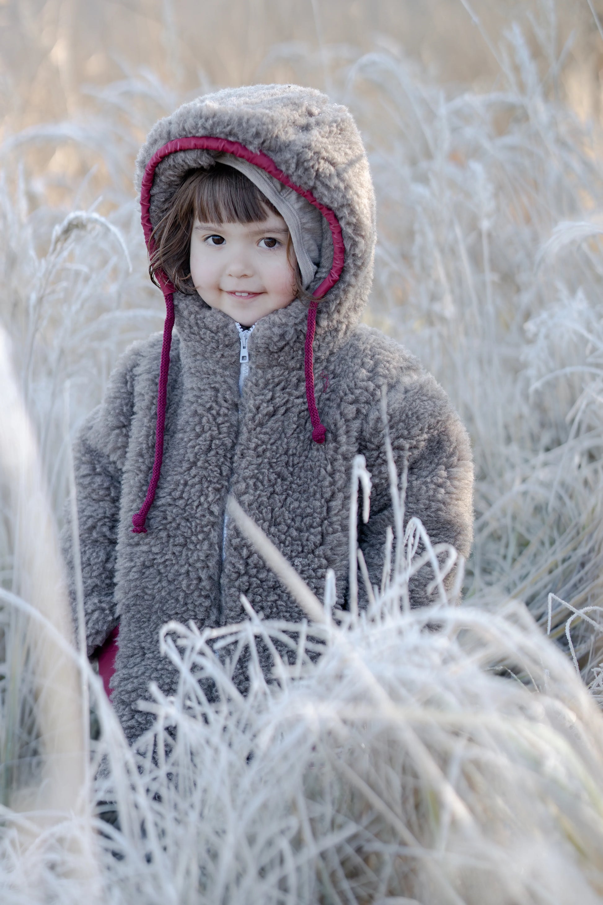 Baby/Kid Jacket in Teddy Wool - Melange Brown - MellowConceptStore