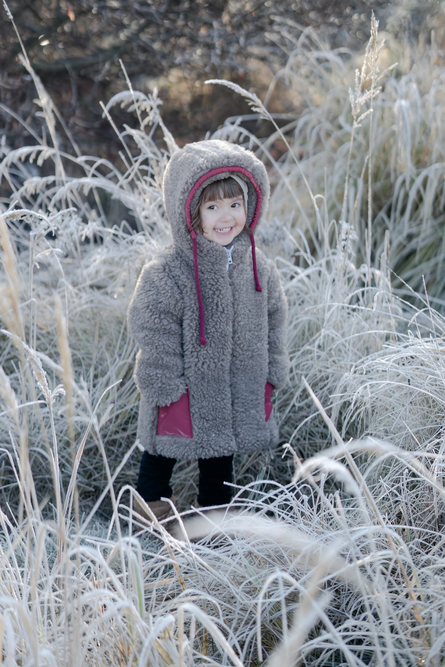 Baby/Kid Jacket in Teddy Wool - Melange Brown - MellowConceptStore
