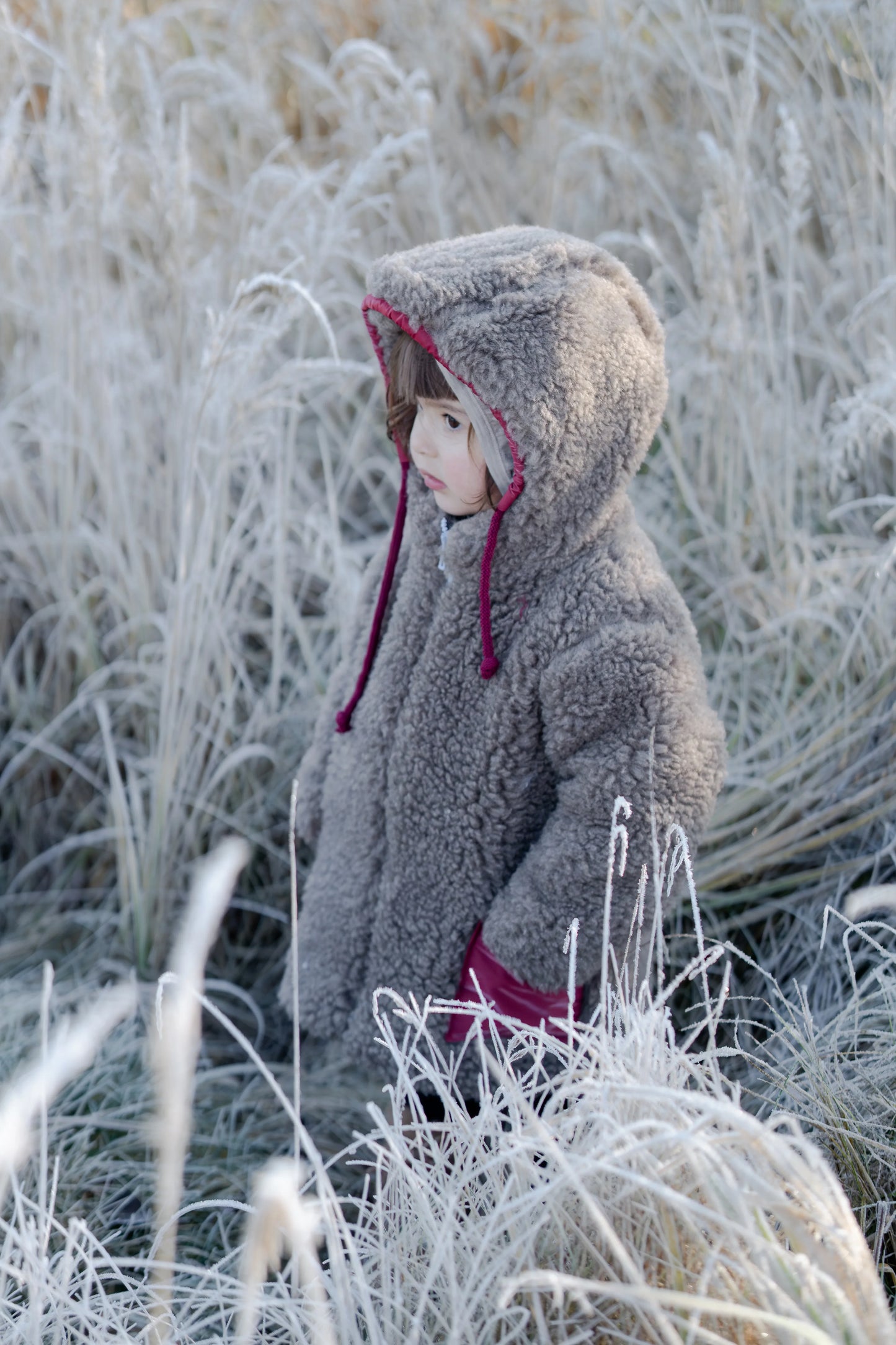 Baby/Kid Jacket in Teddy Wool - Melange Brown - MellowConceptStore