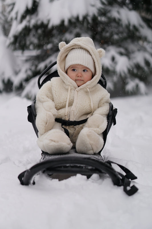 Baby/Kid Virgin Wool Overall - White - MellowConceptStore