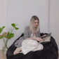 Natural Sheepskin Beanbag Black