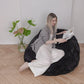 Natural Sheepskin Beanbag Black