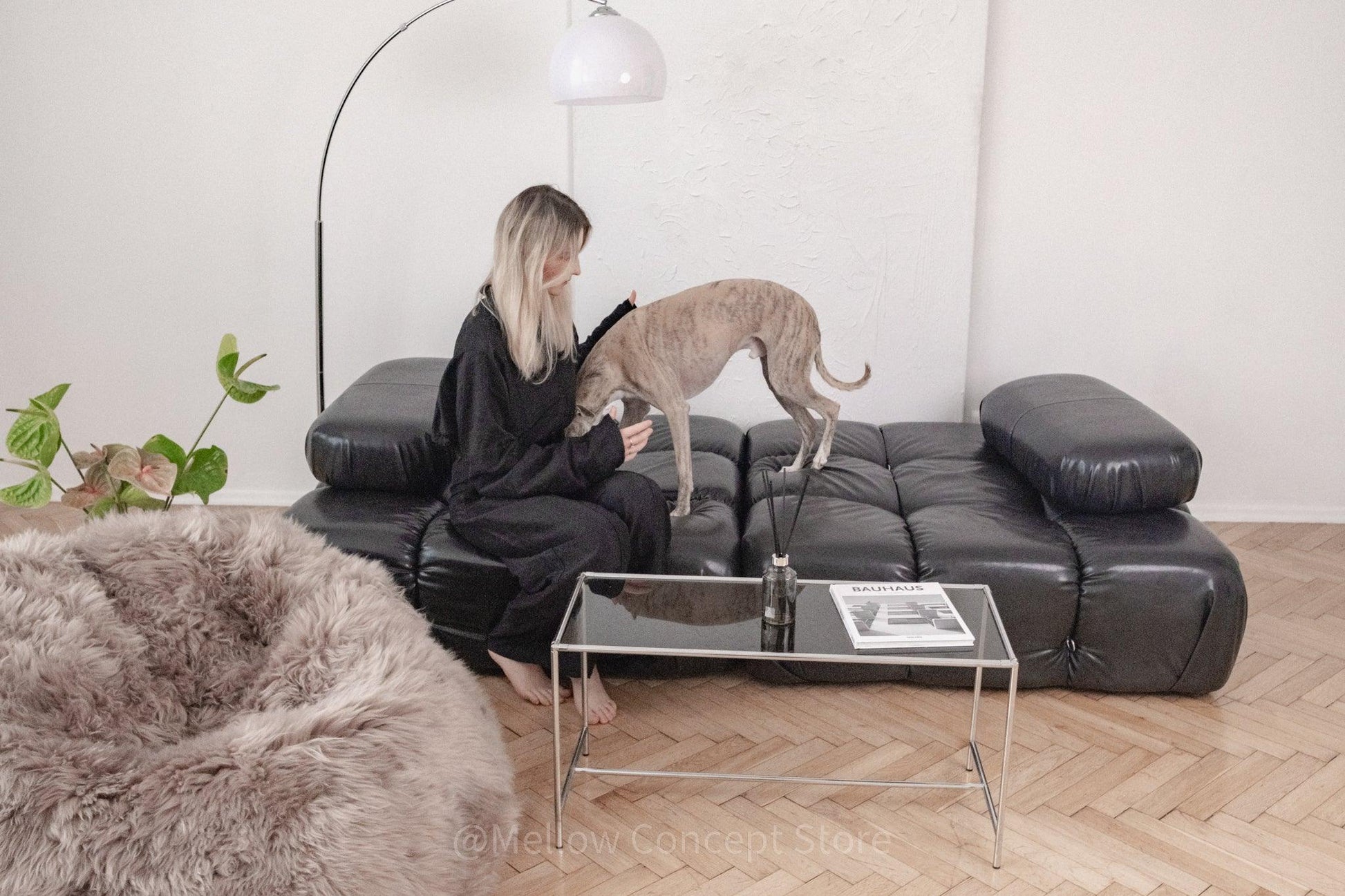 Natural Sheepskin Beanbag - Greige - MellowConceptStore