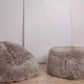 Natural Sheepskin Pouf / Ottoman - Greige - MellowConceptStore
