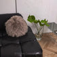 Round Natural Sheepskin Pillow - Greige - MellowConceptStore