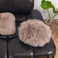 Round Natural Sheepskin Pillow - Greige - MellowConceptStore