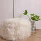 Natural Sheepskin Pouf / Ottoman - White - MellowConceptStore