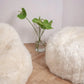Natural Sheepskin Pouf / Ottoman - White - MellowConceptStore
