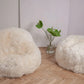 Natural Sheepskin Pouf / Ottoman - White - MellowConceptStore