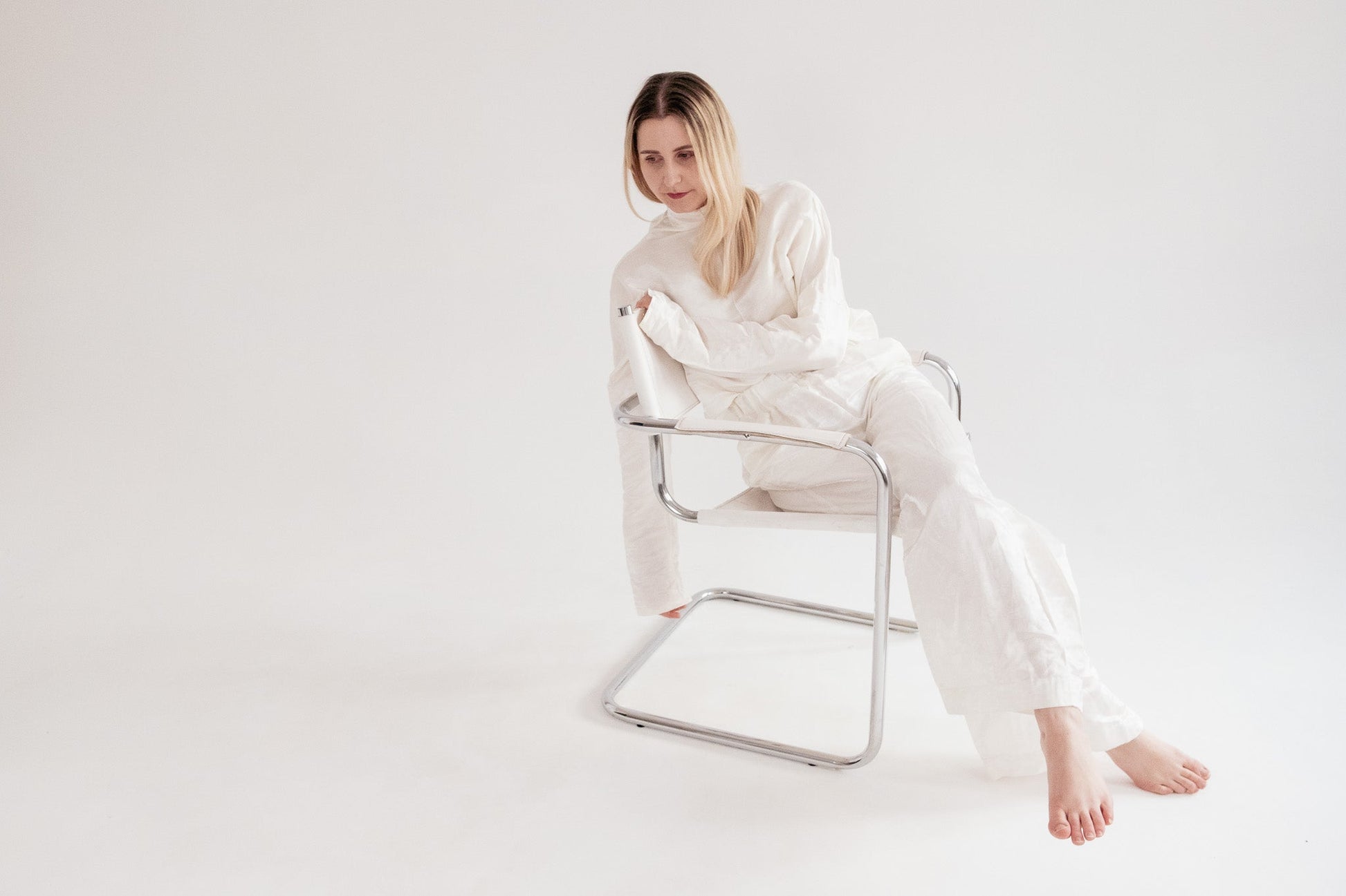Silk/Linen Clothing Set - White