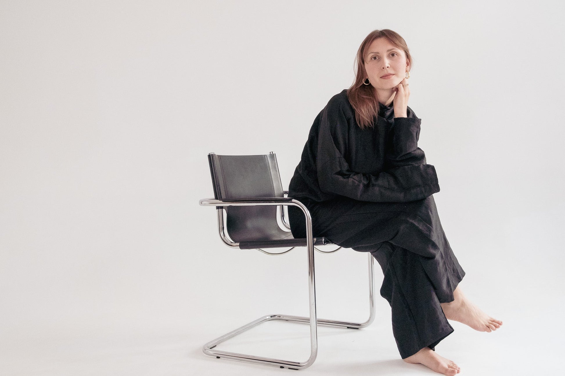 Silk/Linen Clothing Set - Black