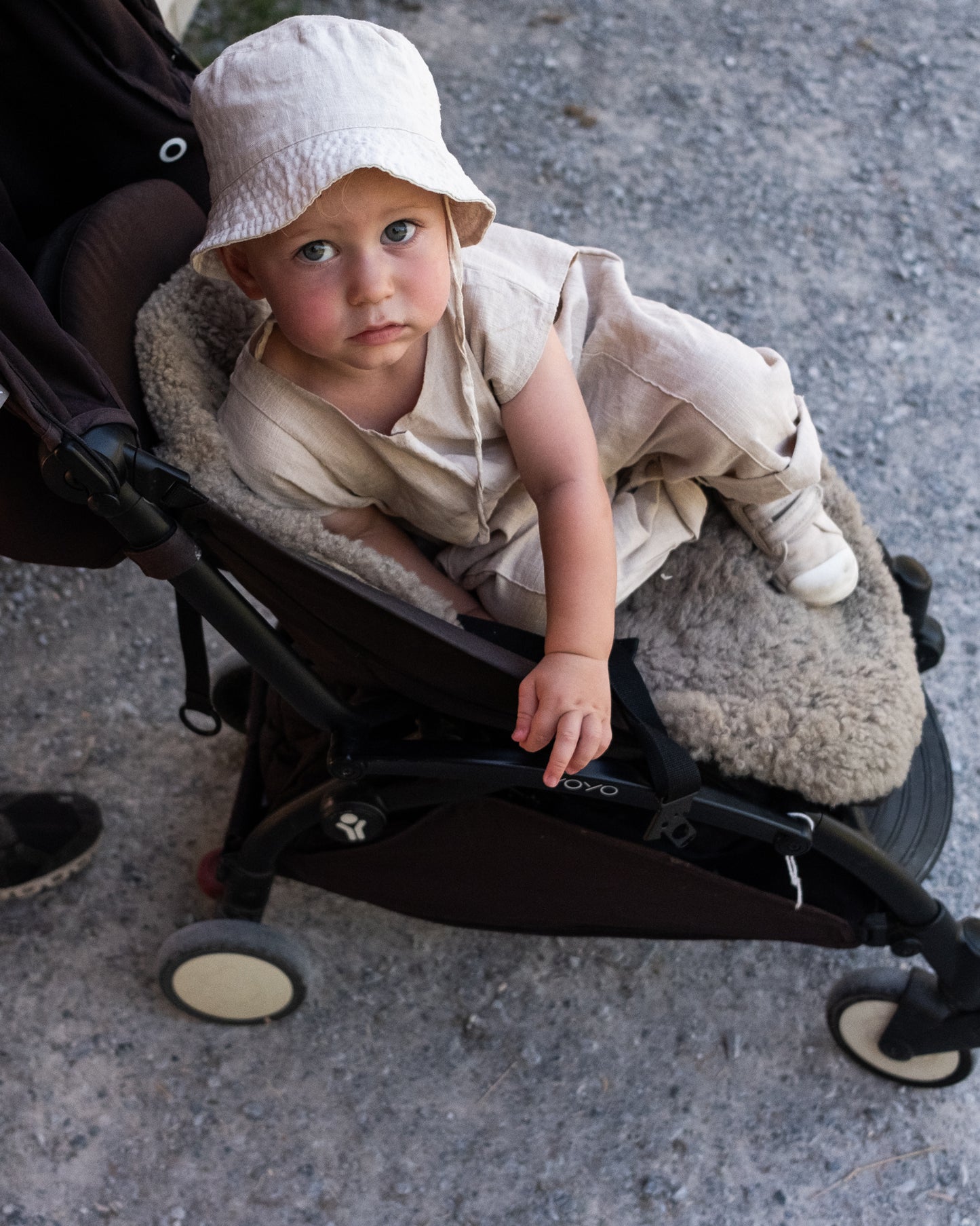 Greige Natural Sheepskin Stroller Liner