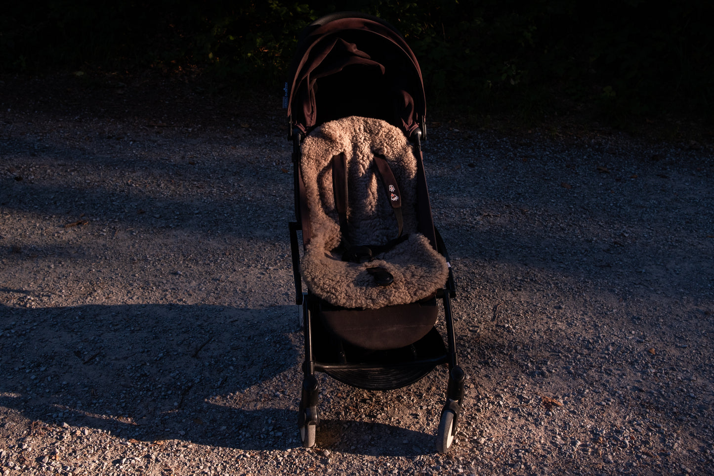Greige Natural Sheepskin Stroller Liner