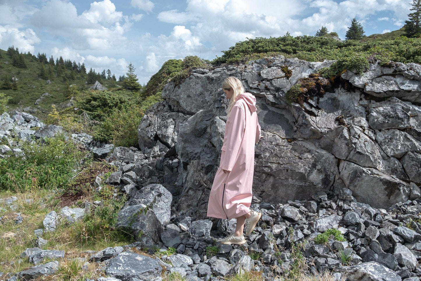 Waterproof Coat with Wool Rosa